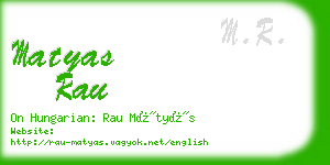 matyas rau business card